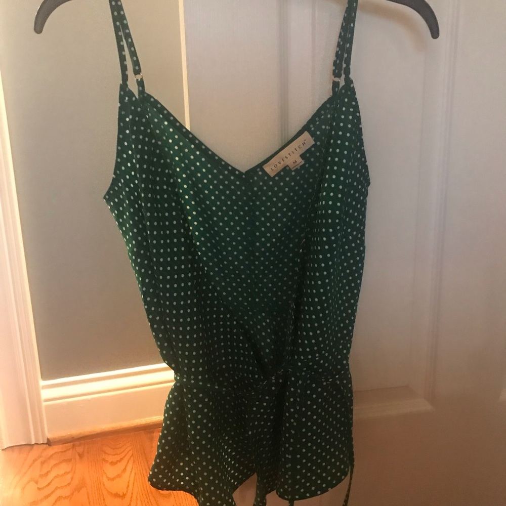 Lovestitch Hunter Green Wrap Top! NWOT